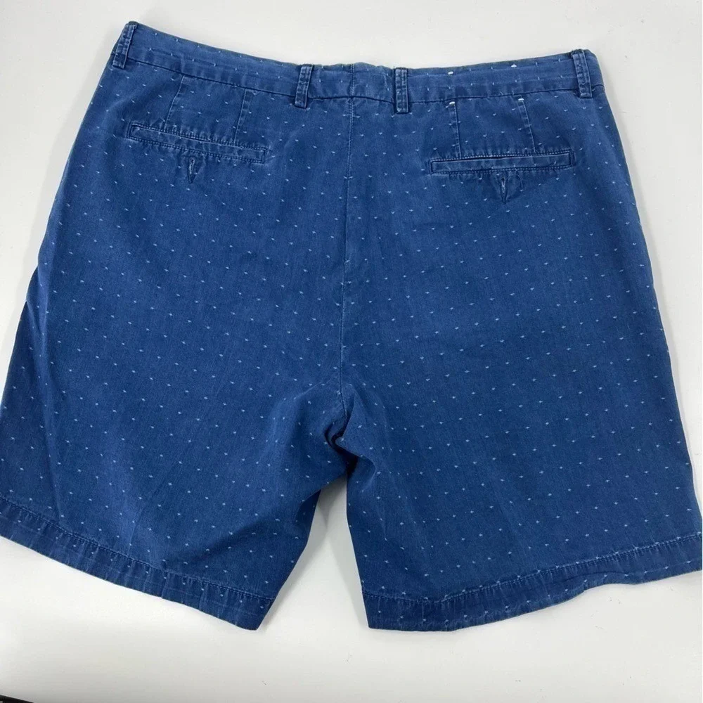 Peter Millar Crown Shop Mens‎ 35 Blue Embroidered Micro Star Chino Shorts
